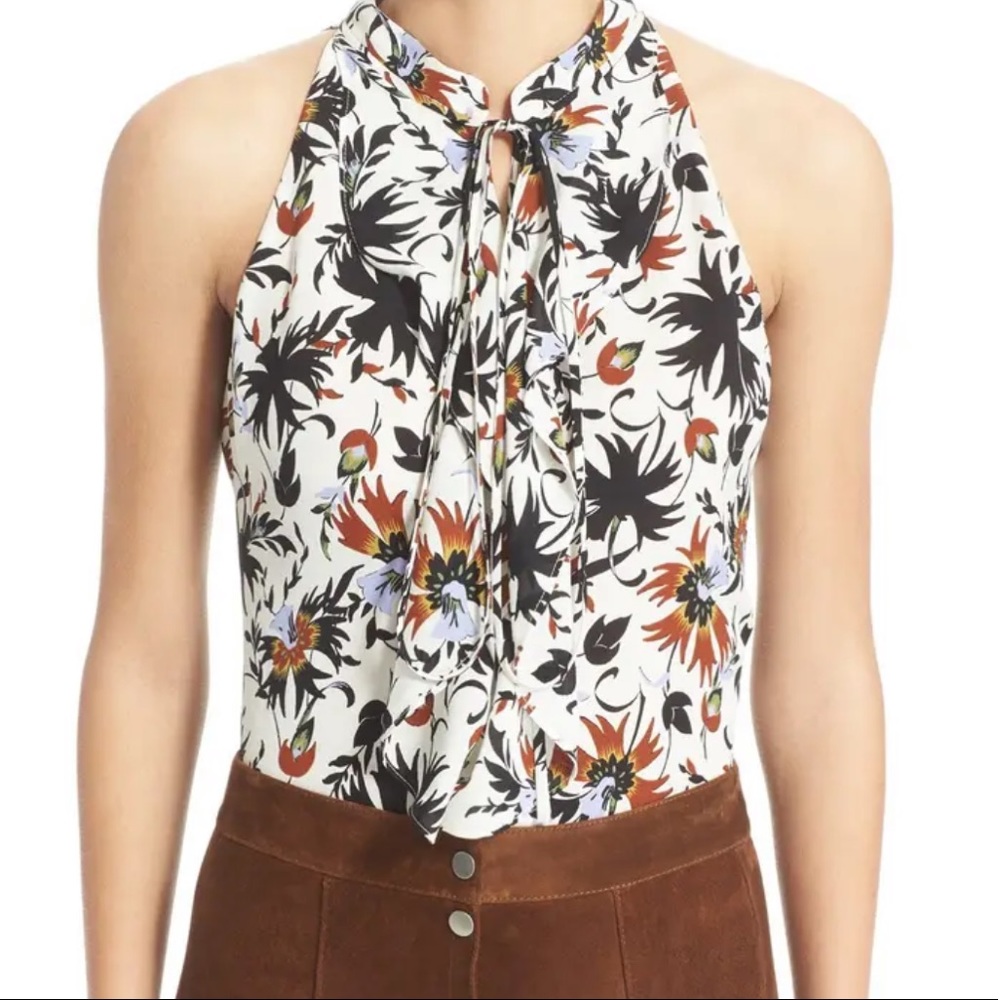 A.L.C. Silk Floral Print Sleeveless Top size 4
